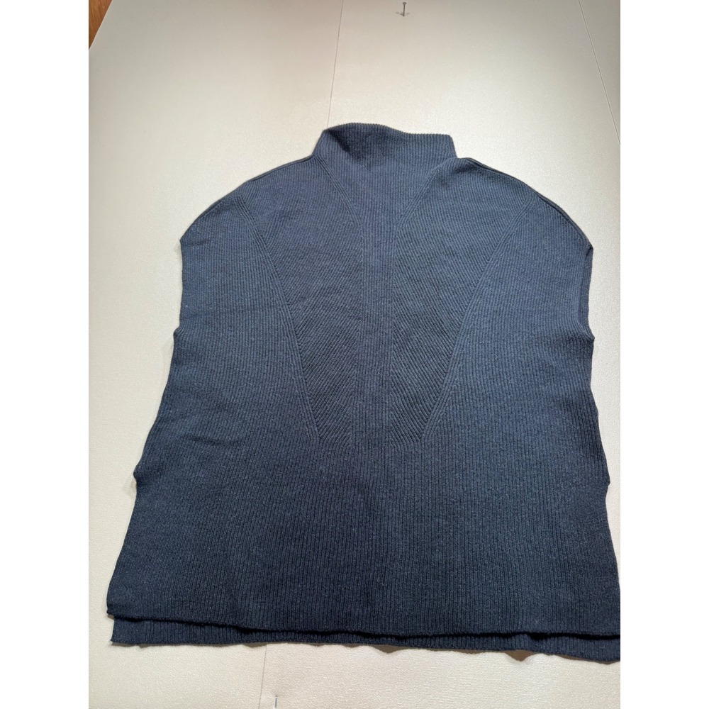 Vince Black Ribbed Mock‎ Neck Sweater Vest Sleeveless Knit Large